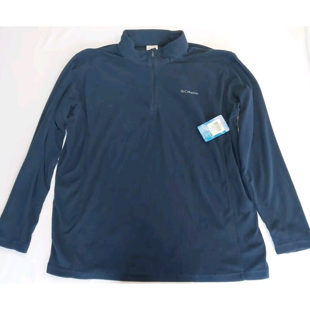 COLUMBIA Fleece Mens‎ 2X Blue Klamath Range II Half Zip 1/4 Zip Pullover Jacket